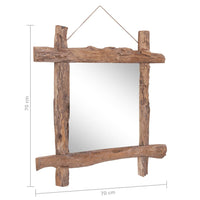 Spiegel Houtblokken70X70 Cm Gerecycled Teakhout Naturel