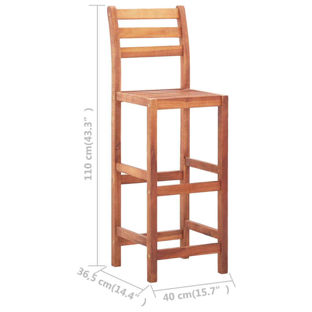 Barstoelen Massief Acaciahout