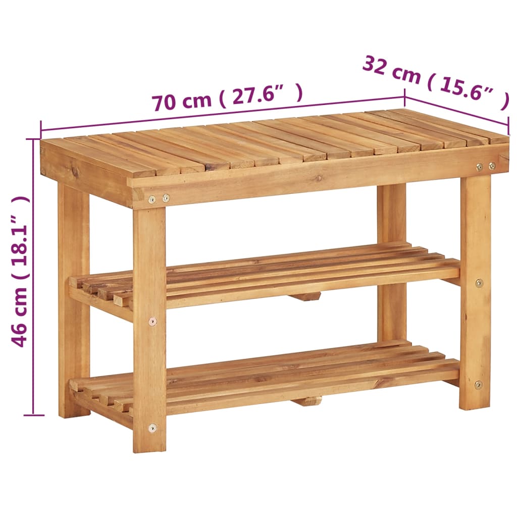 Schoenenrek 70X32X Massief Acaciahout