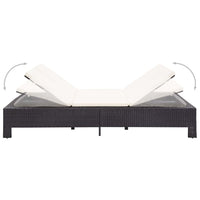 Ligbed Met Kussen 2-Persoons Poly Rattan