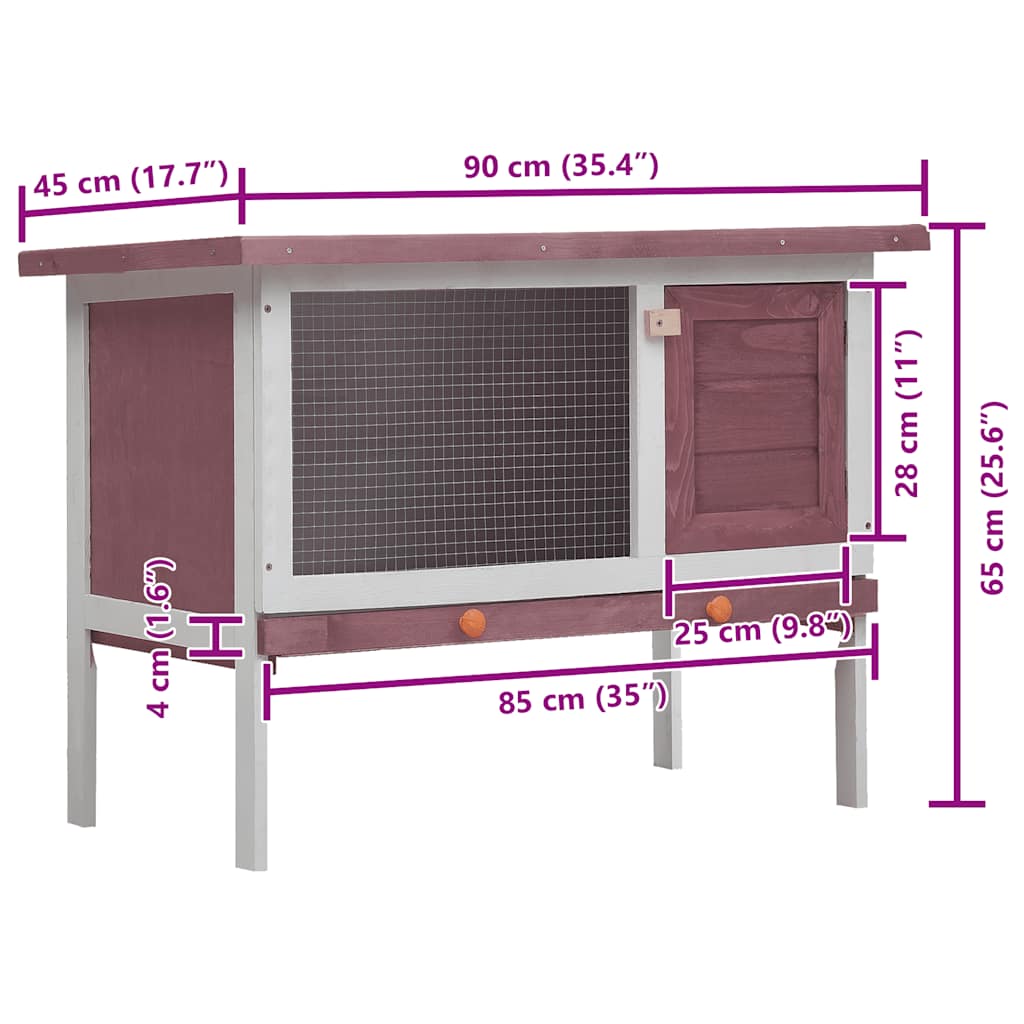 Konijnenhok Voor Buiten Met 1 Verdieping Hout