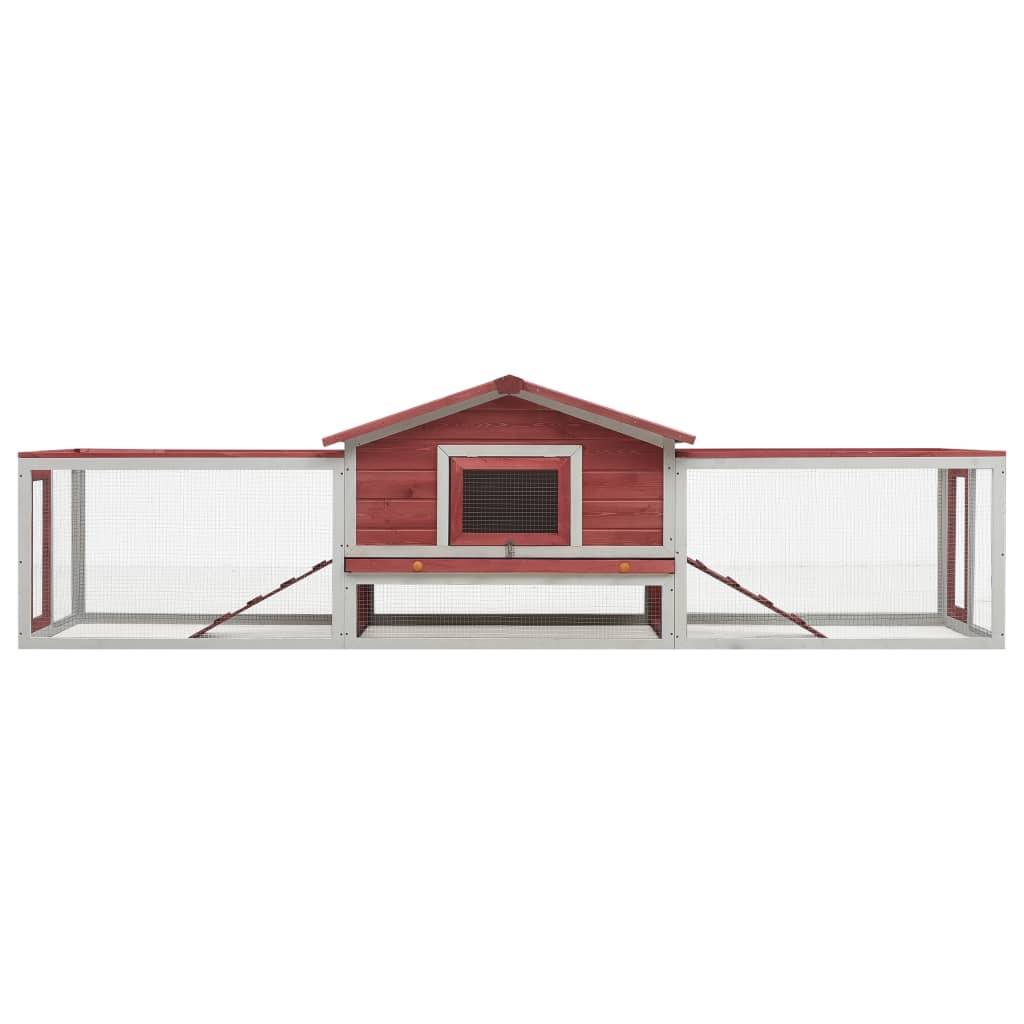 Konijnenhok 310X70X87 Cm Massief Grenen- En Vurenhout
