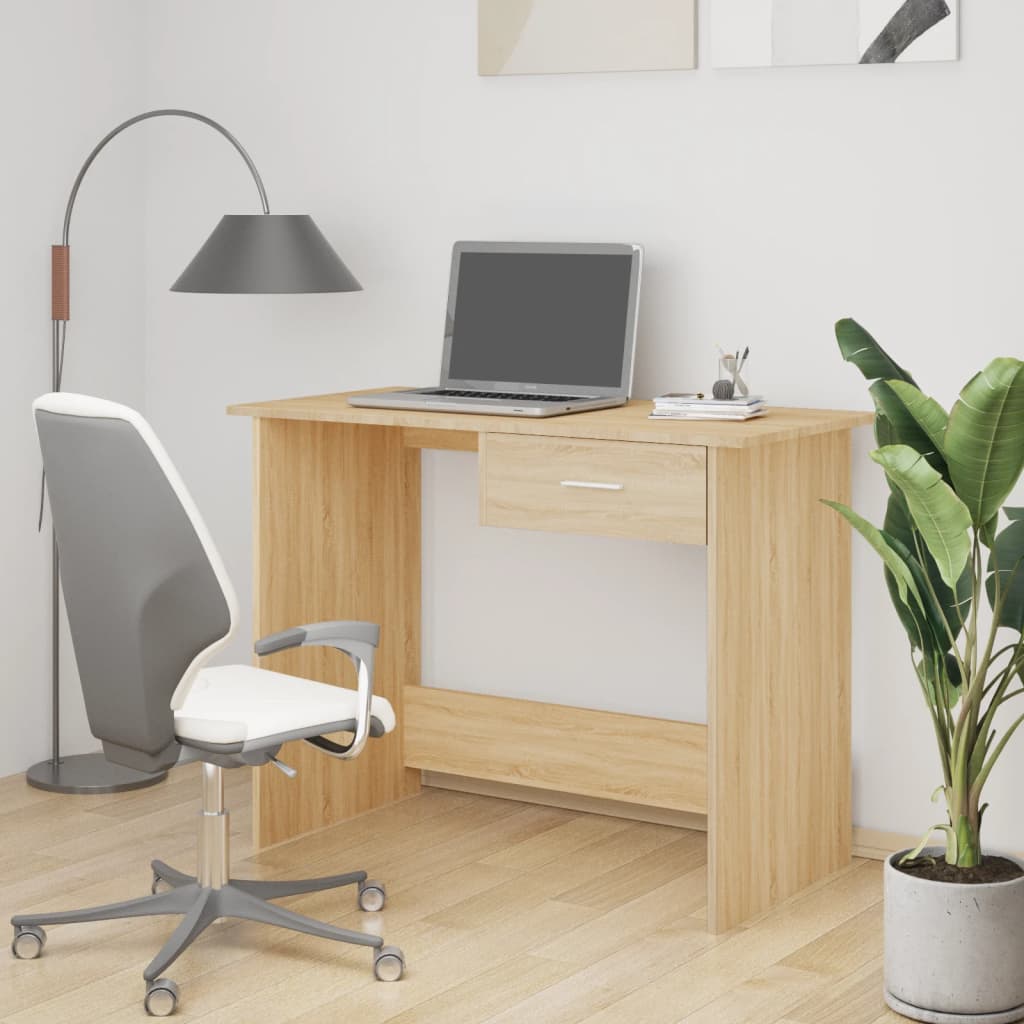 Bureau 100X50X76 Cm Bewerkt Hout Kleurig