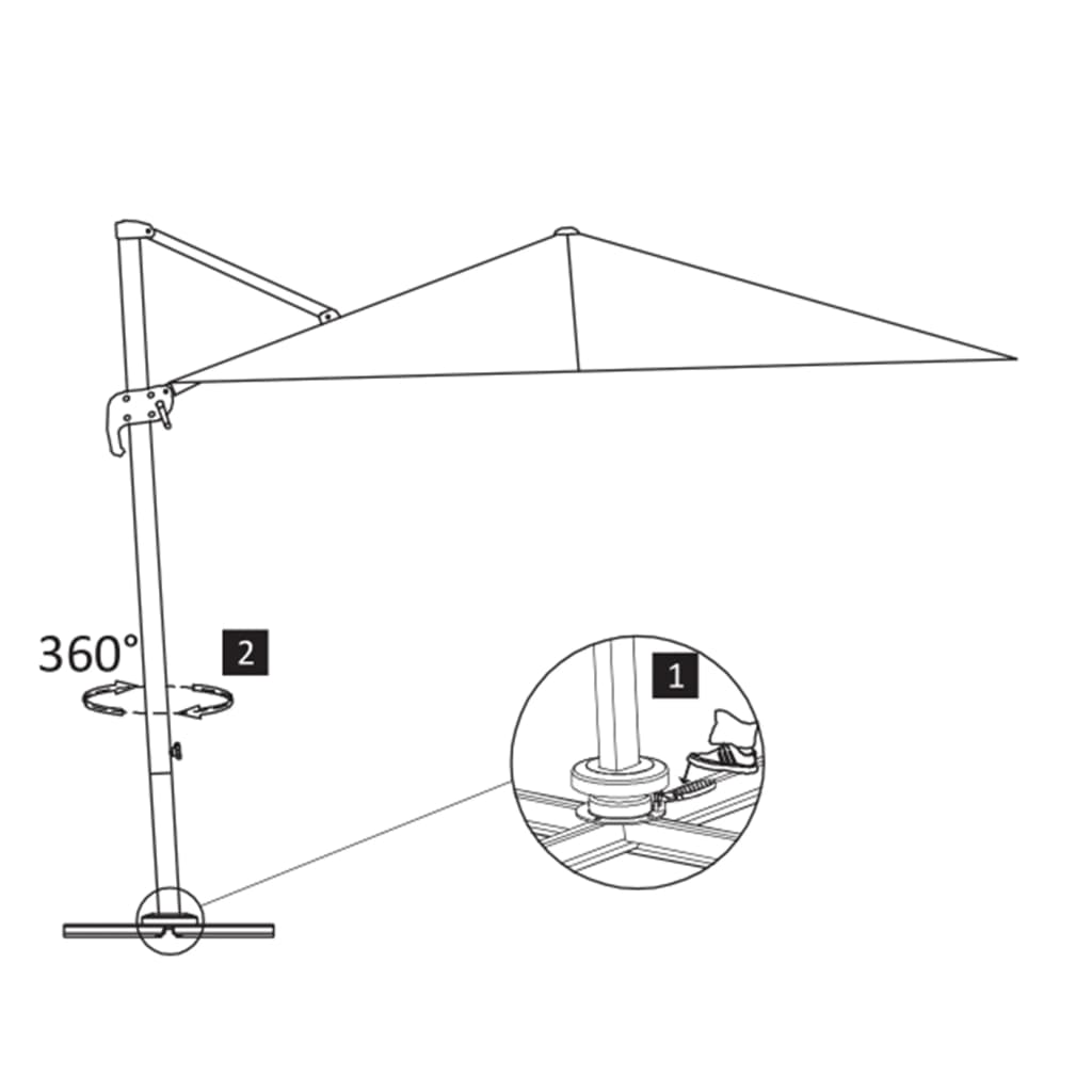 Zwevende Parasol Met Aluminium Paal 4X3 M