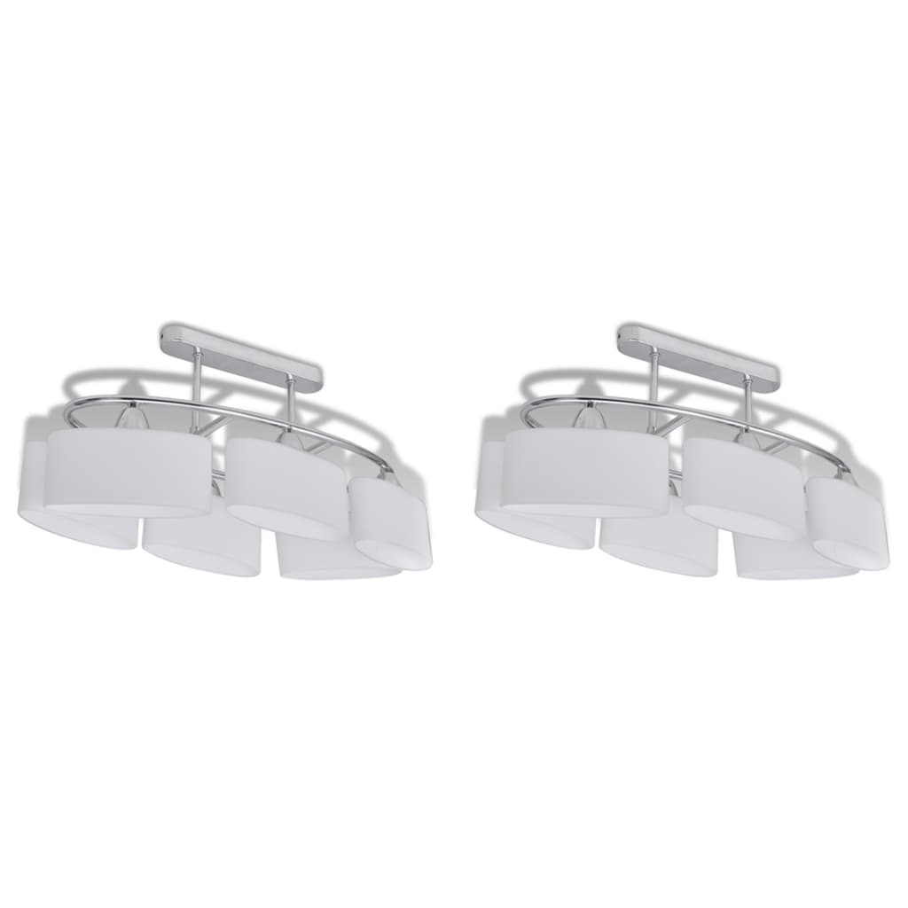 Plafondlamp Met Ellipsvormige Glazen Kappen 2 St E14