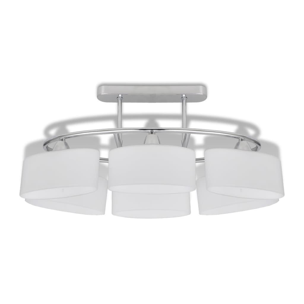 Plafondlamp Met Ellipsvormige Glazen Kappen 2 St E14