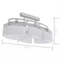 Plafondlamp Met Ellipsvormige Glazen Kappen 2 St E14