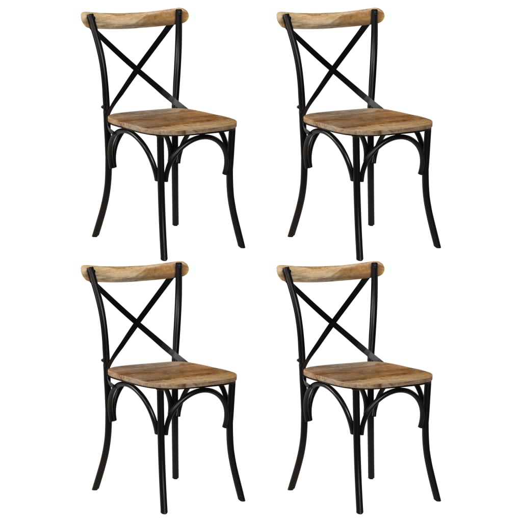 Kruisstoelen Massief Mangohout Zwart