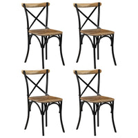Kruisstoelen Massief Mangohout Zwart