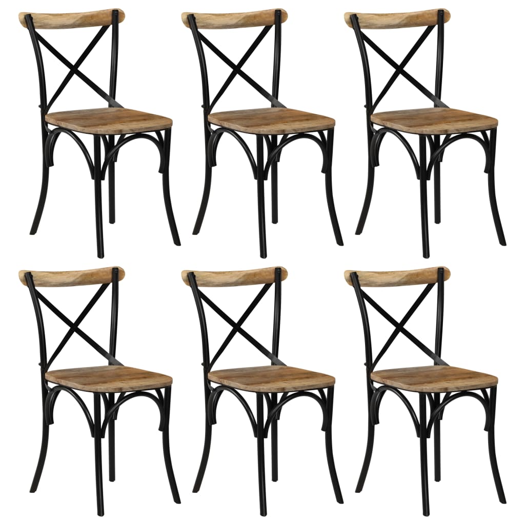 Kruisstoelen Massief Mangohout Zwart