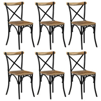 Kruisstoelen Massief Mangohout Zwart