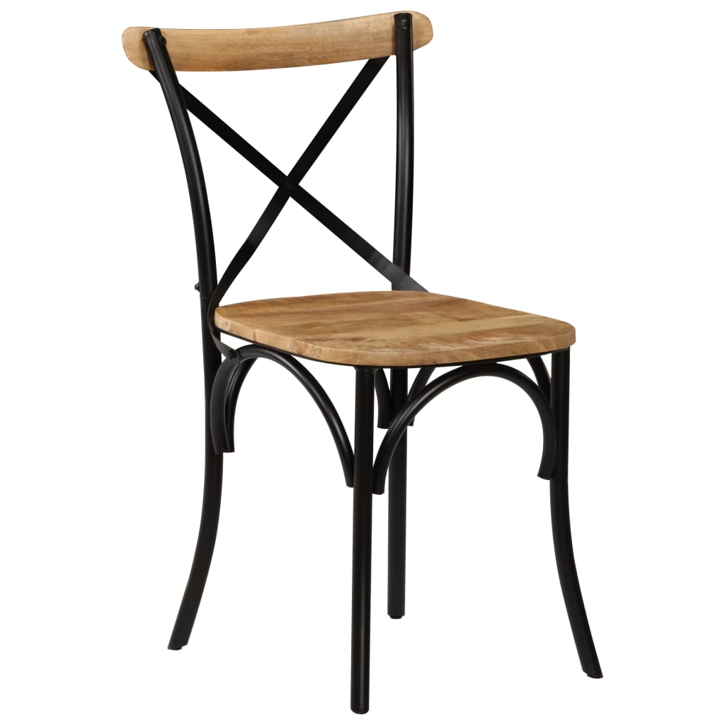 Kruisstoelen Massief Mangohout Zwart
