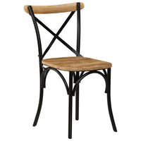 Kruisstoelen Massief Mangohout Zwart