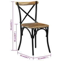 Kruisstoelen Massief Mangohout Zwart