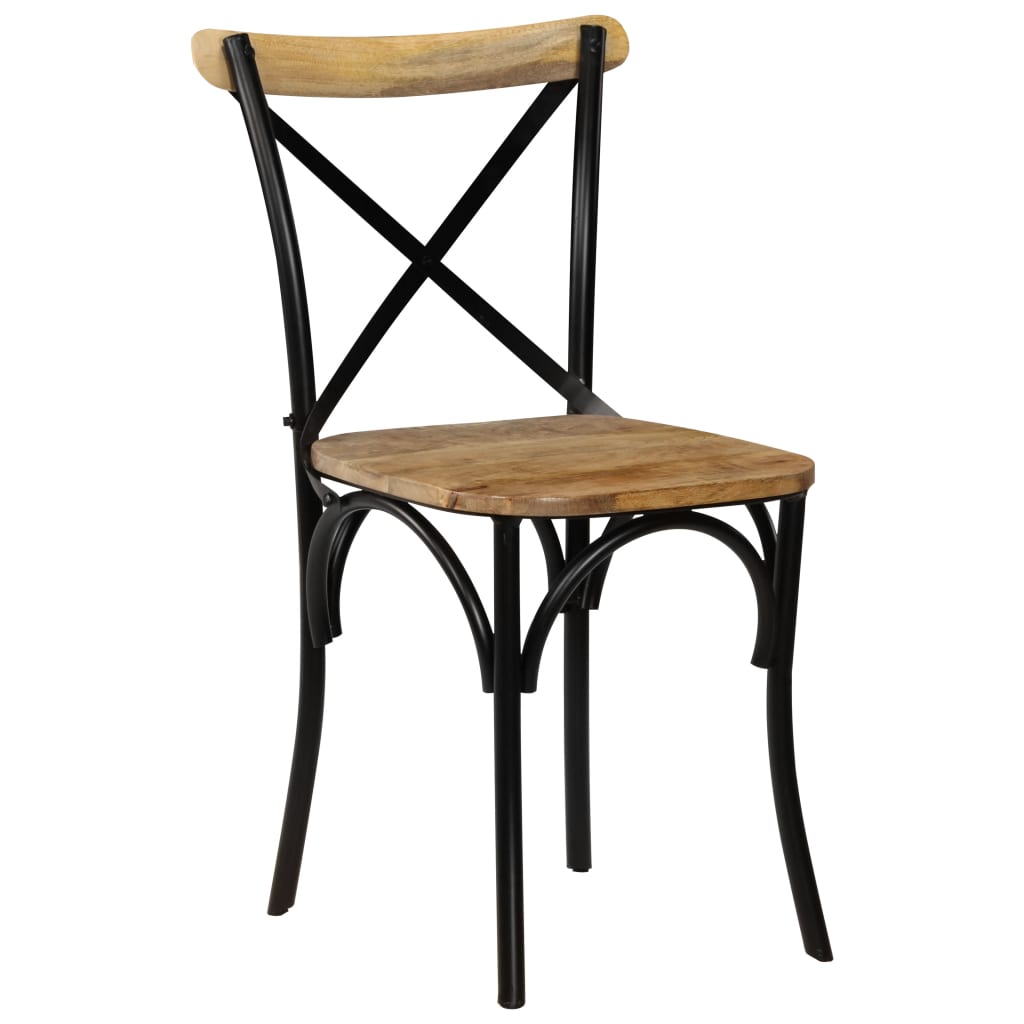 Kruisstoelen Massief Mangohout Zwart