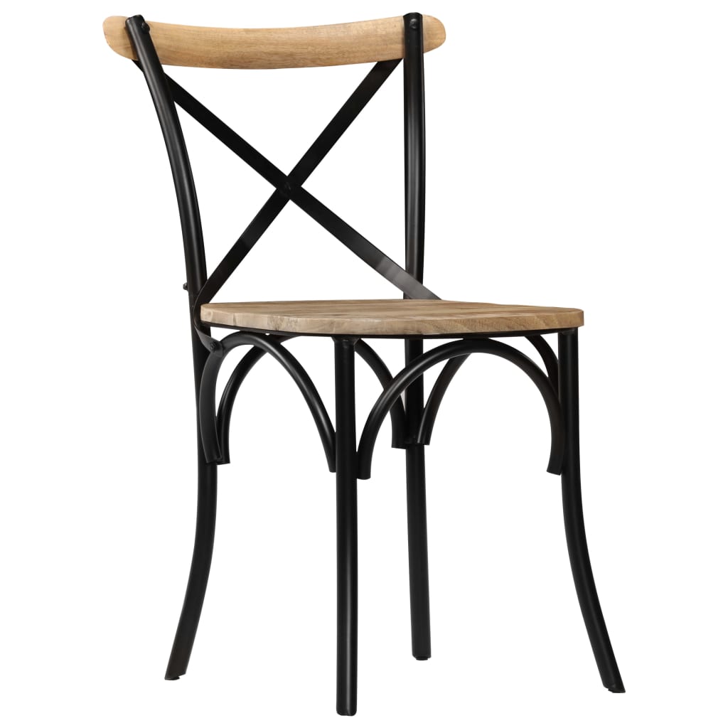 Kruisstoelen Massief Mangohout Zwart