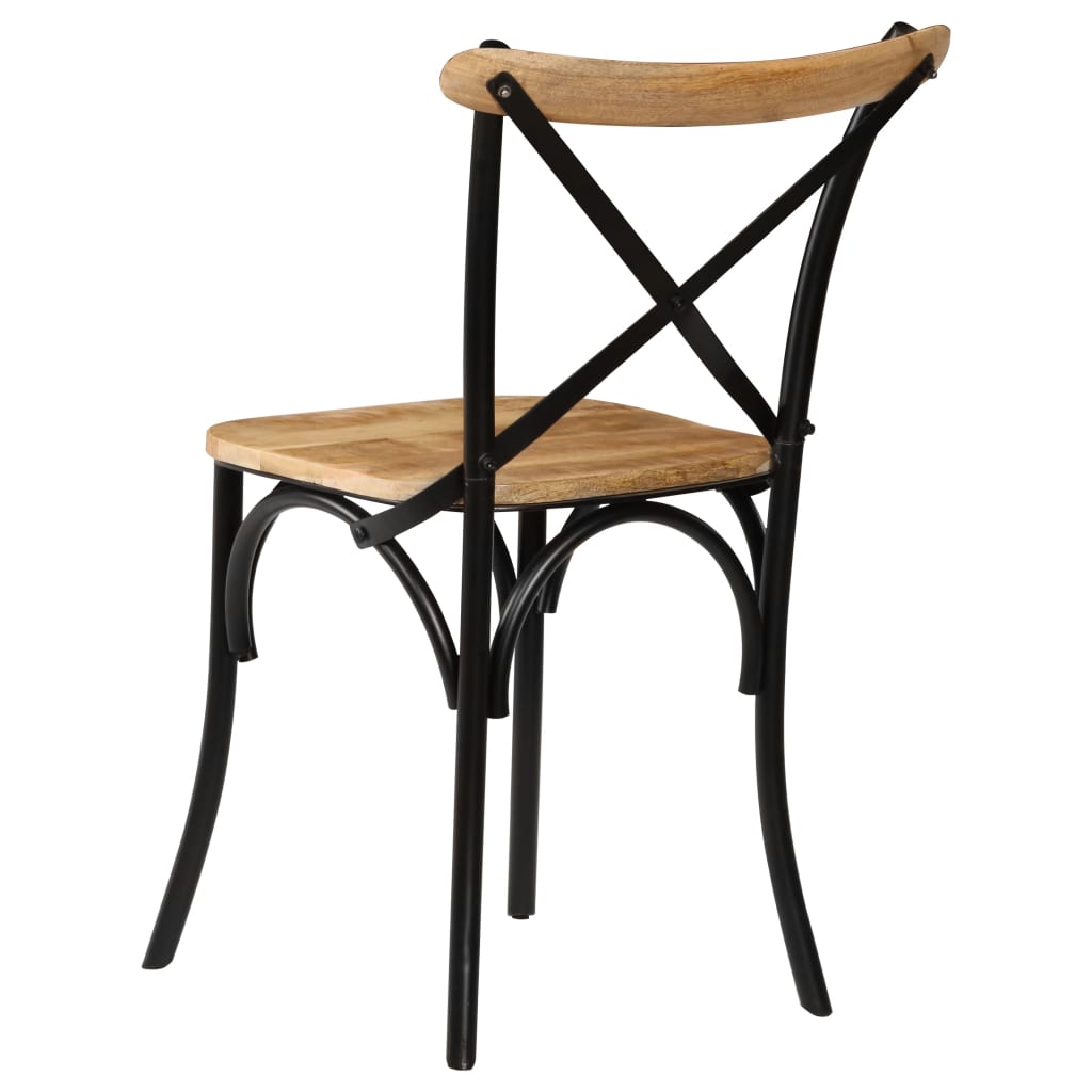 Kruisstoelen Massief Mangohout Zwart