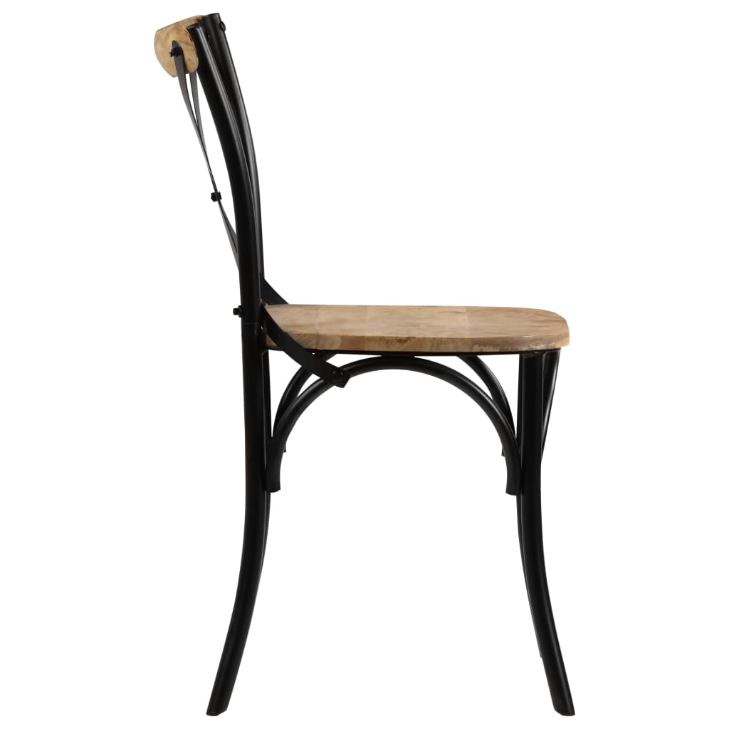 Kruisstoelen Massief Mangohout Zwart