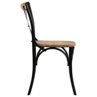 Kruisstoelen Massief Mangohout Zwart