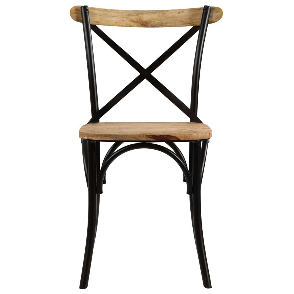 Kruisstoelen Massief Mangohout Zwart