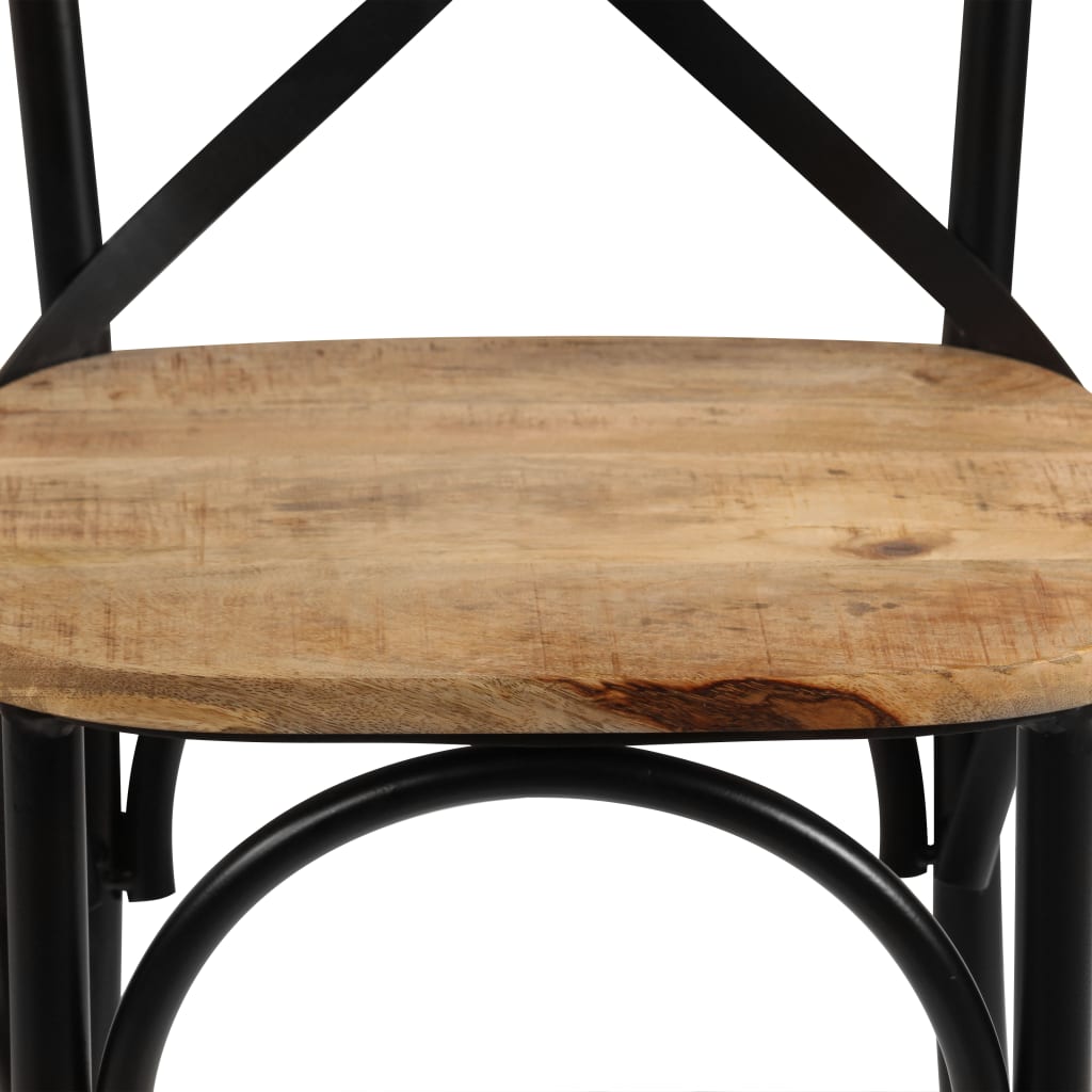 Kruisstoelen Massief Mangohout Zwart