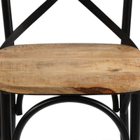 Kruisstoelen Massief Mangohout Zwart
