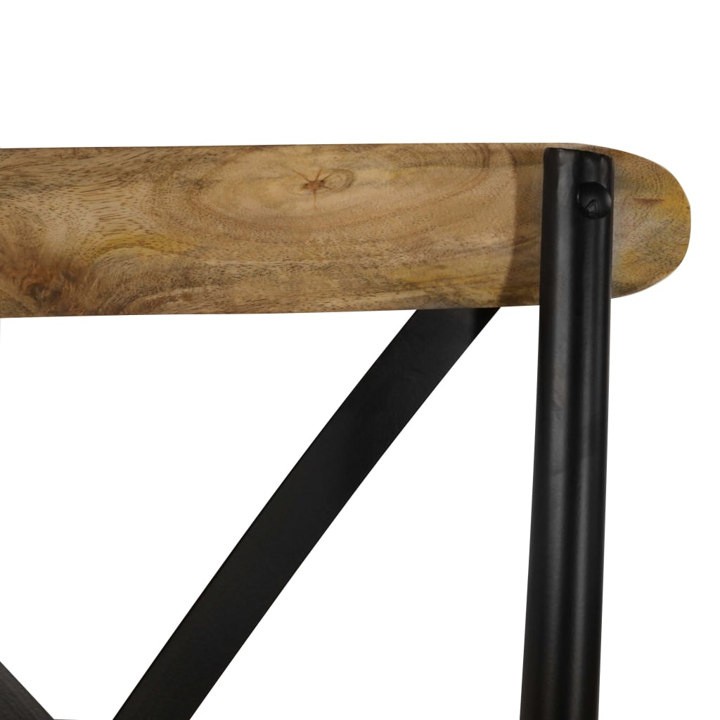 Kruisstoelen Massief Mangohout Zwart