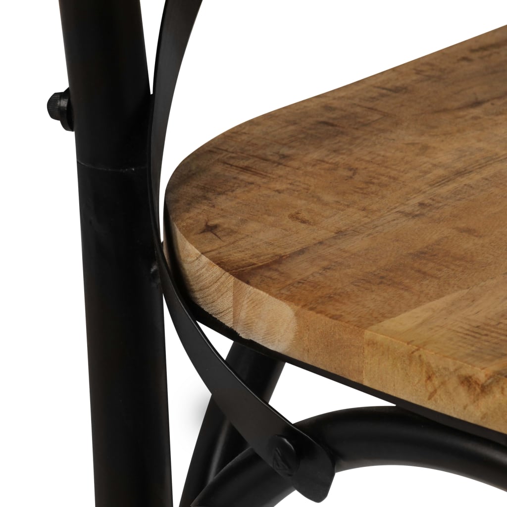Kruisstoelen Massief Mangohout Zwart