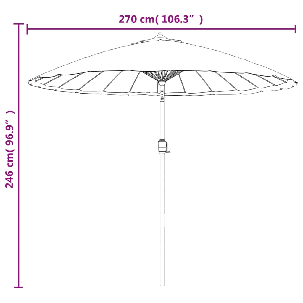 Parasol Met Aluminium Paal 270 Cm