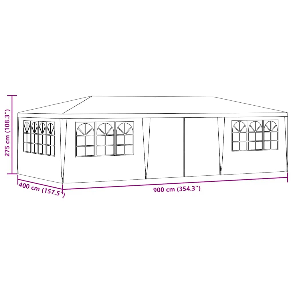 Partytent Met Zijwanden Professioneel 90 G/M²