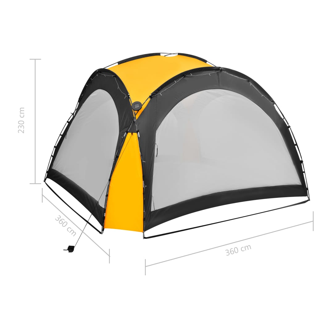 Partytent Met Led En 4 Zijwanden 3,6X3,6X2,3 M