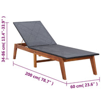 Ligbed Met Tafel Poly Rattan En Massief Acaciahout
