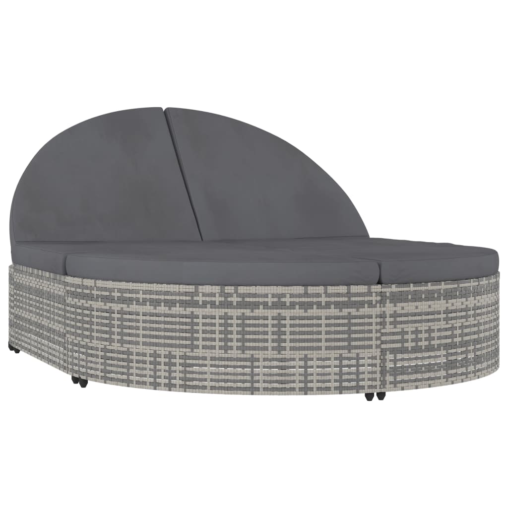Ligbed Met Kussens 2-Persoons Poly Rattan