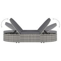 Ligbed Met Kussens 2-Persoons Poly Rattan