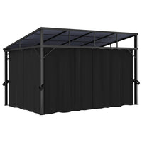 Prieel Met Gordijn 405X294X244 Cm Antraciet