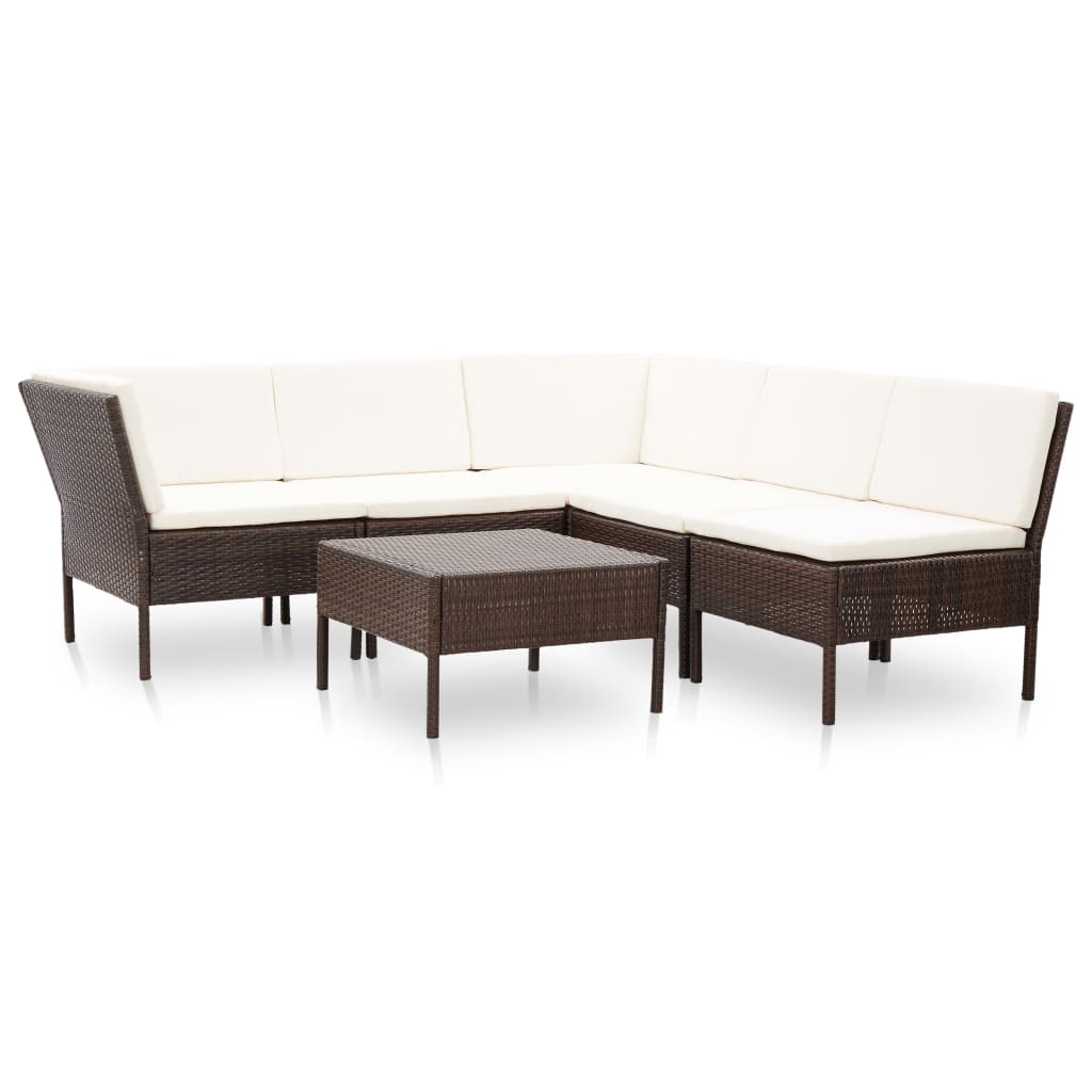 Loungeset Met Kussens Poly Rattan