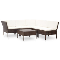 Loungeset Met Kussens Poly Rattan