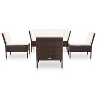 Loungeset Met Kussens Poly Rattan