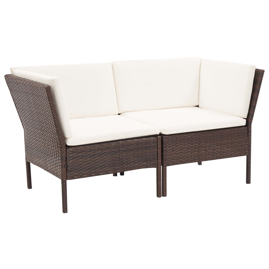 Loungeset Met Kussens Poly Rattan