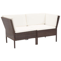 Loungeset Met Kussens Poly Rattan