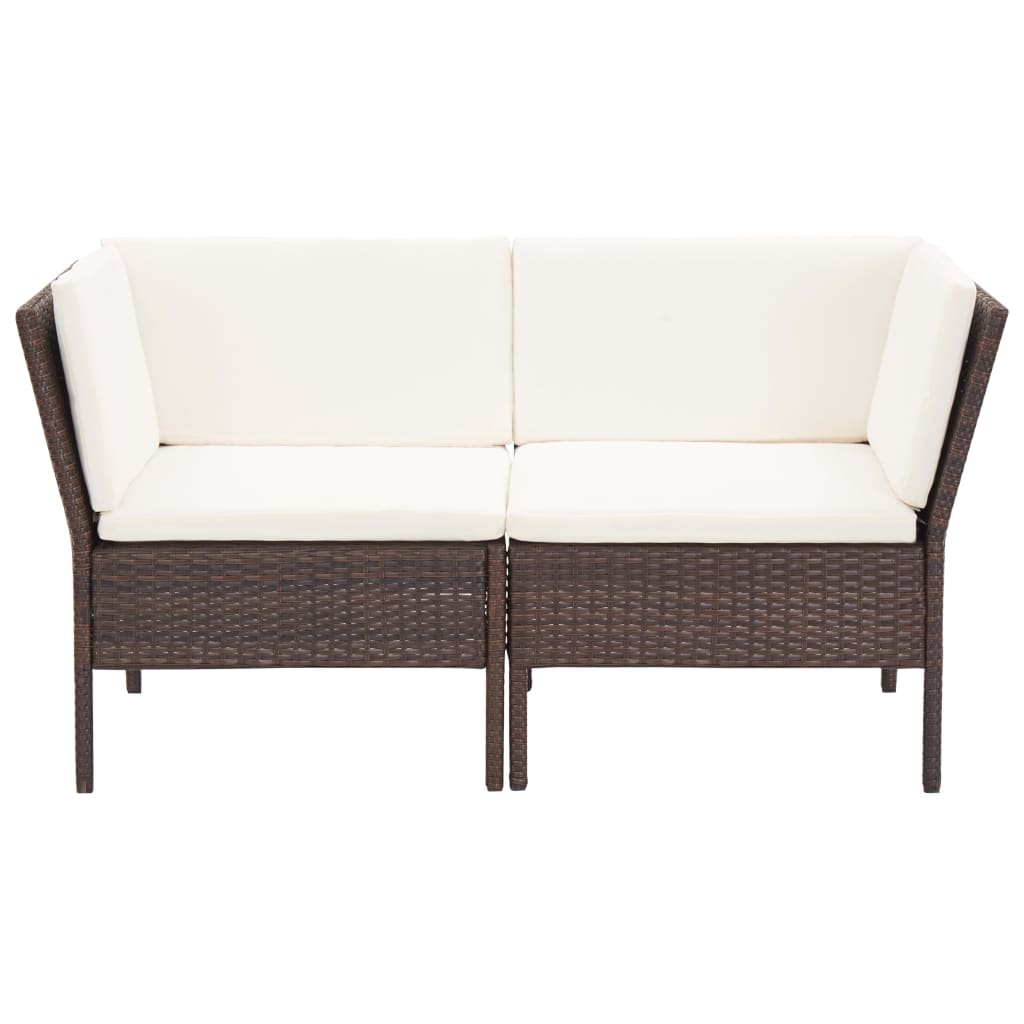 Loungeset Met Kussens Poly Rattan
