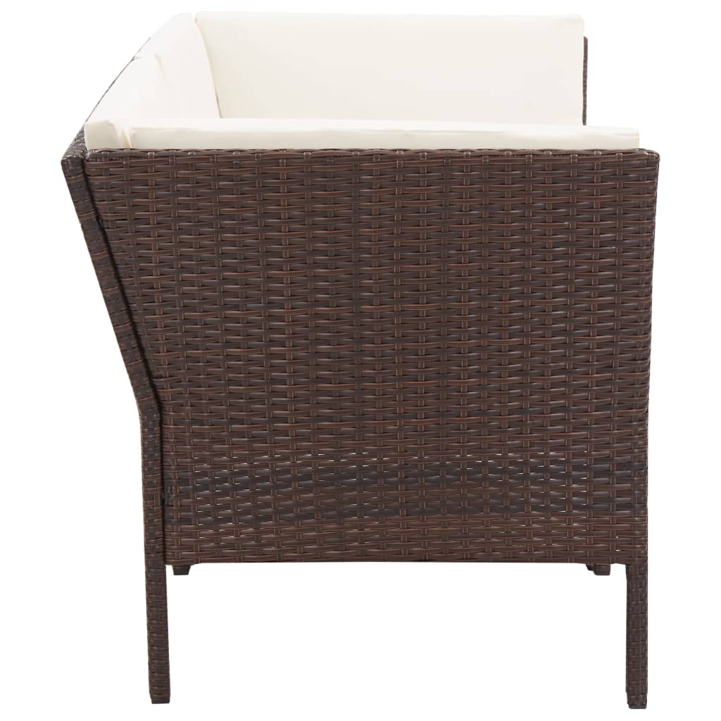 Loungeset Met Kussens Poly Rattan