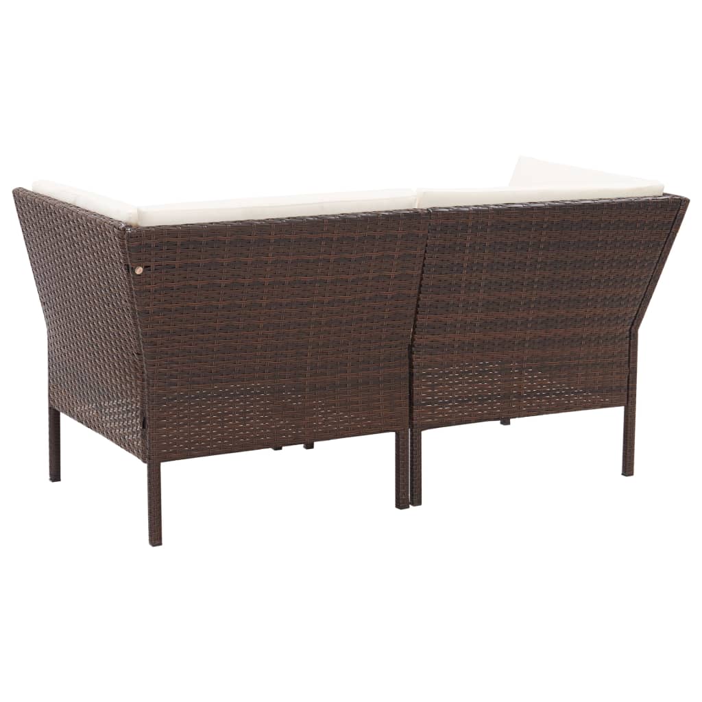 Loungeset Met Kussens Poly Rattan