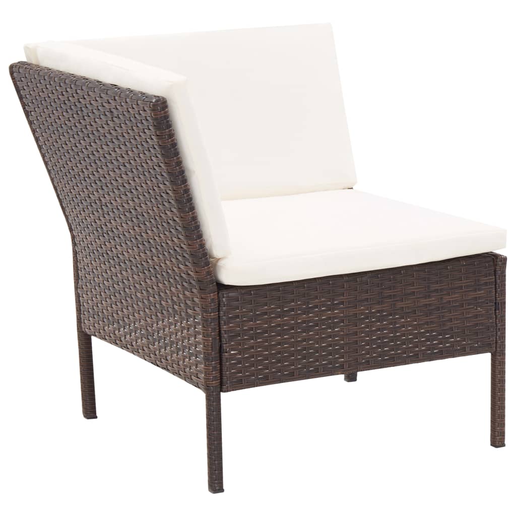Loungeset Met Kussens Poly Rattan