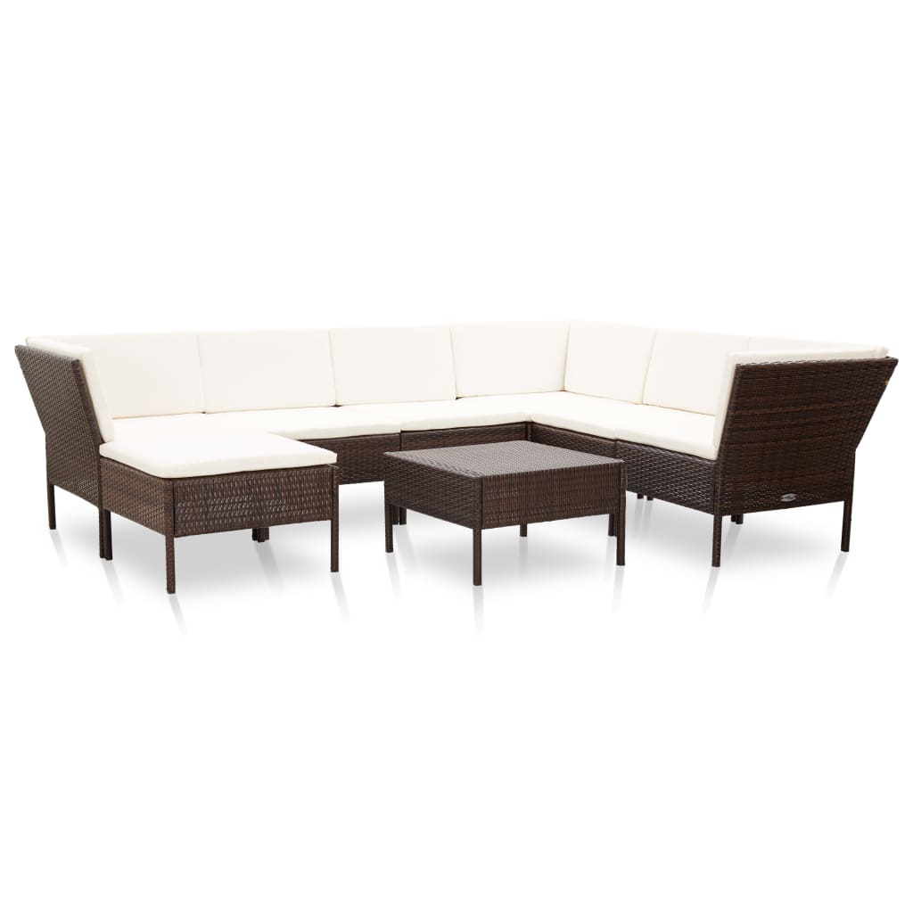 Loungeset Met Kussens Poly Rattan