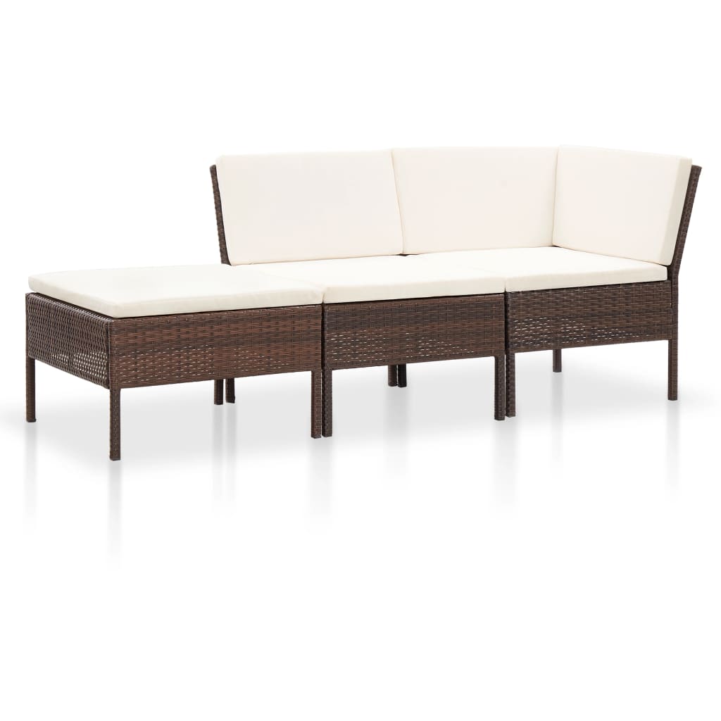 Loungeset Met Kussens Poly Rattan