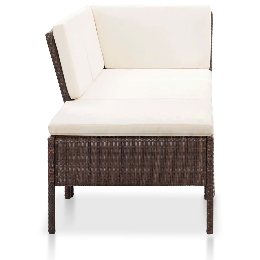 Loungeset Met Kussens Poly Rattan