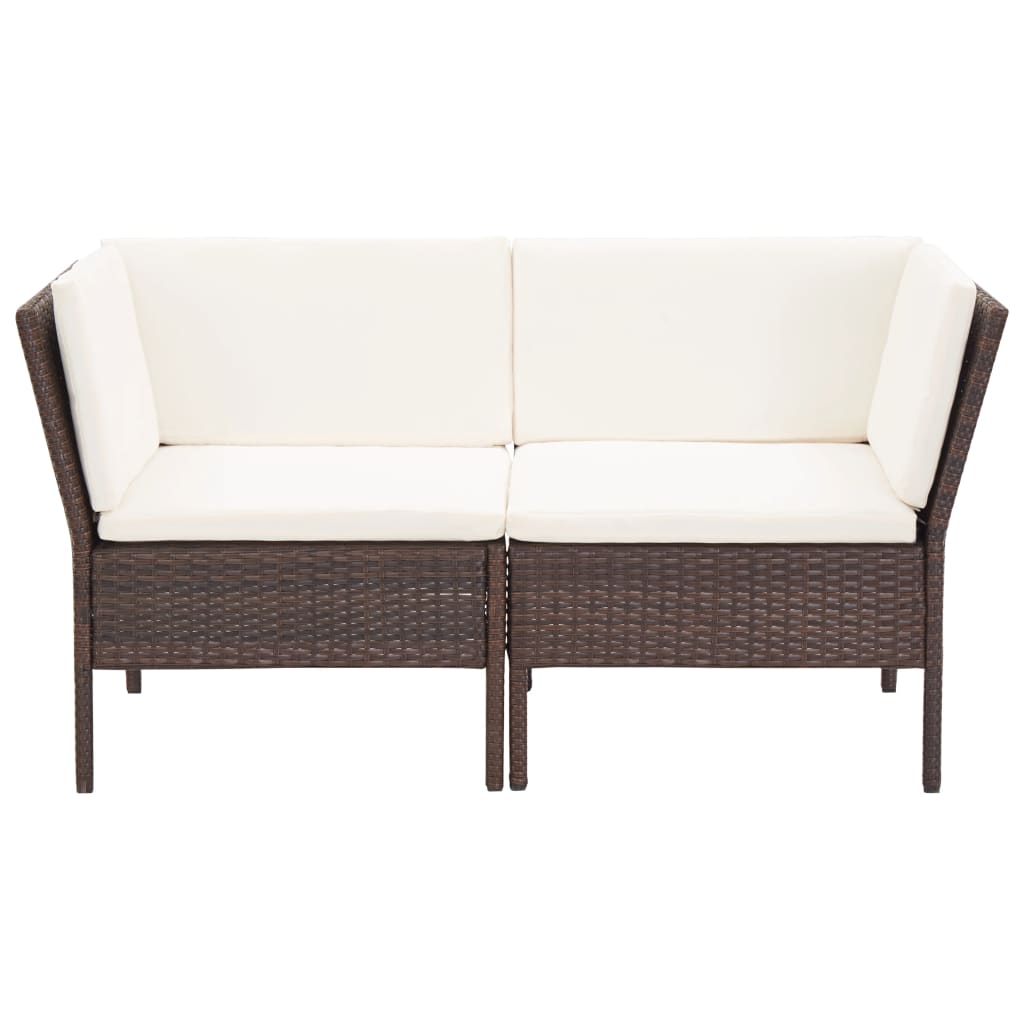 Loungeset Met Kussens Poly Rattan