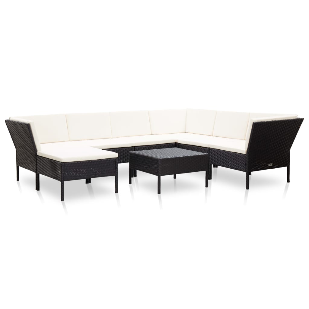 Loungeset Met Kussens Poly Rattan