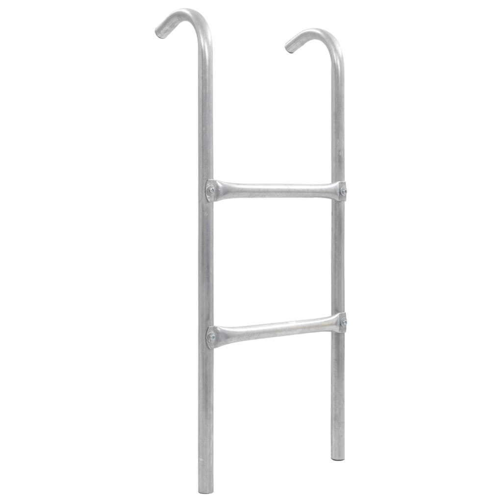 Trampolineladder Met 2 Sporten 102,6 Cm Staal Zilverkleurig
